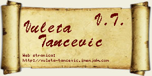 Vuleta Tančević vizit kartica